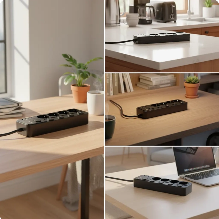 Przedłużacz Listwa Huslog HUS1053 4xAC 2xUSB-C 2xUSB 1,5m