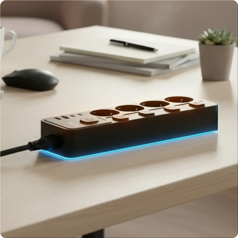 Przedłużacz Listwa Huslog HUS1053 4xAC 2xUSB-C 2xUSB 1,5m