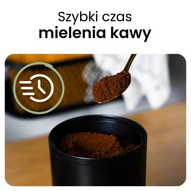 Kompaktowa konstrukcja ułatwiająca przechowywanie urządzenia w kuchni.