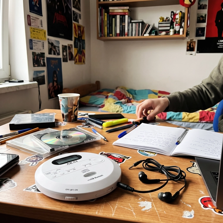 Odtwarzacz CD Discman AKAI ACDP-100 Przenośny Bluetooth 5.1 USB-C
