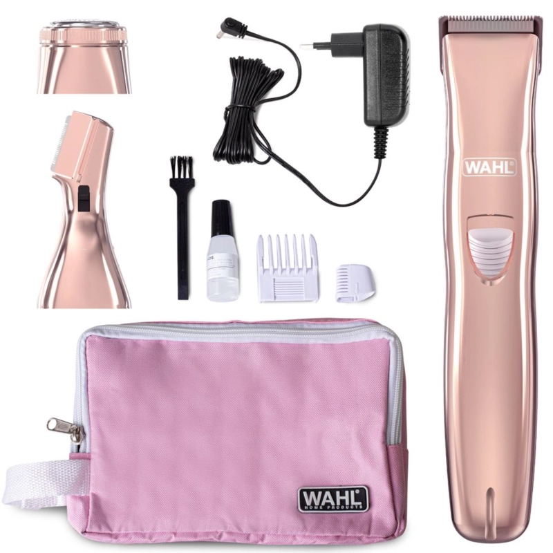 Wielozadaniowy kobiecy zestaw pielęgnacyjny Wahl Face &amp; Body Hair Remover w odcieniu różowego złota.