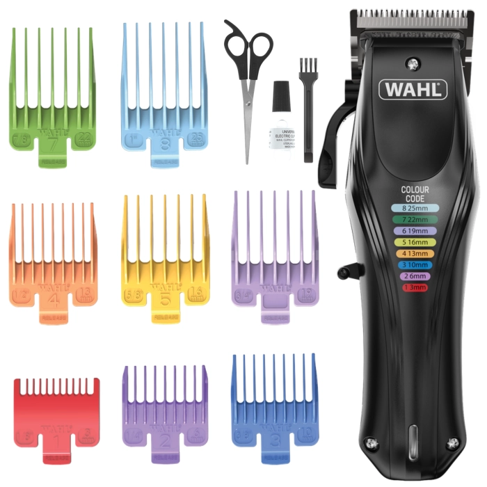 Akumulatorowa maszynka groomerska WAHL Colour Pro Cordless do domowego strzyżenia psów.