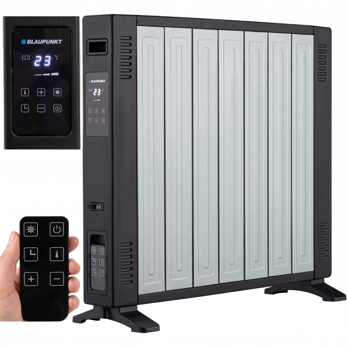 Nowoczesny biały grzejnik konwektorowy Blaupunkt HCO701 o mocy 2000 W